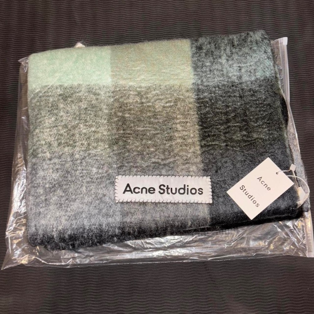 Acne Studios Green and Gray Scarf